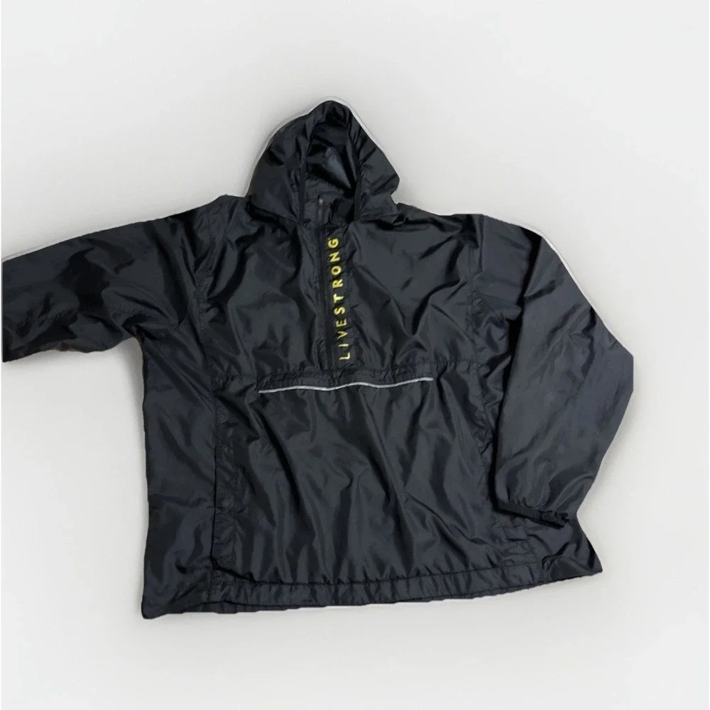 Nike Livestrong Black Yellow Windbreaker Womens Size‎ XXL Zip Up Jacket Hooded